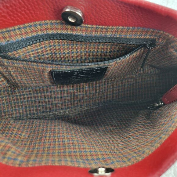 Brighton Red Pebbled Leather Western Shoulder Bag Needs TLC - Picture 9 of 9